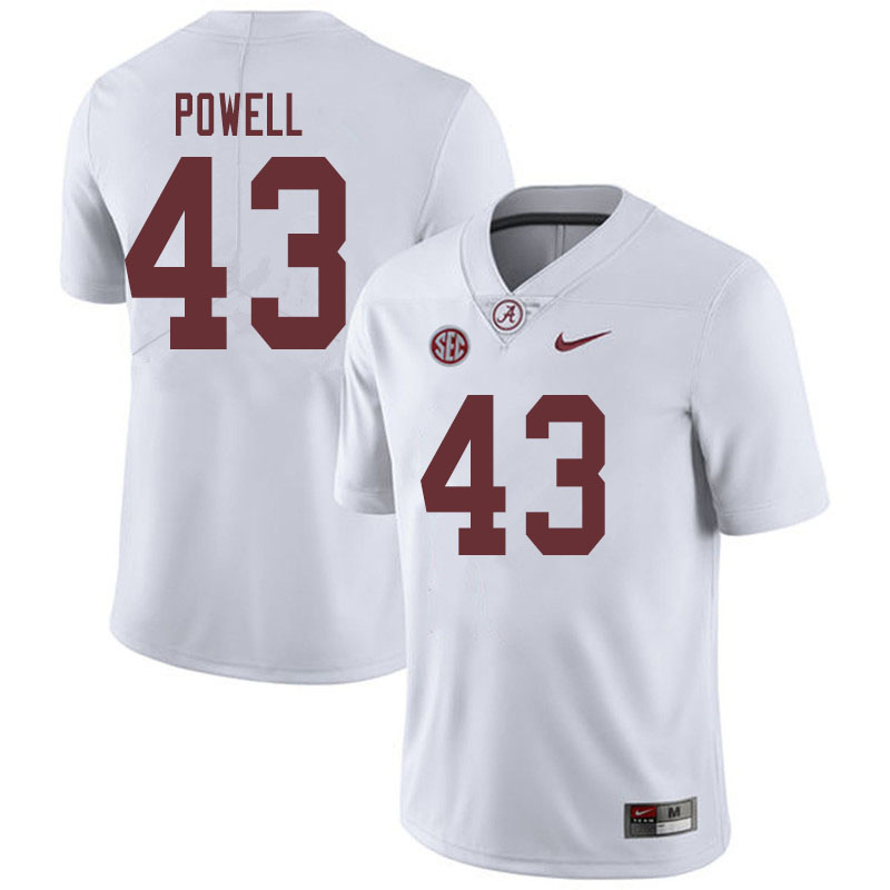 Men #43 Daniel Powell Alabama Crimson Tide College Football Jerseys Sale-White